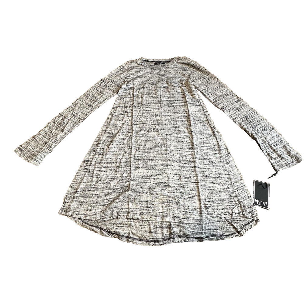Michael Lauren Women Medium Dress Harvest Long Sleeve Crew Neck Marble Gray New‎ - Picture 3 of 9